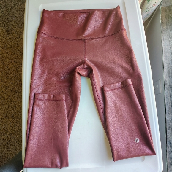 Lululemon wunder train high-rise Tight activewear metallic radiate red merlot - Picture 3 of 17